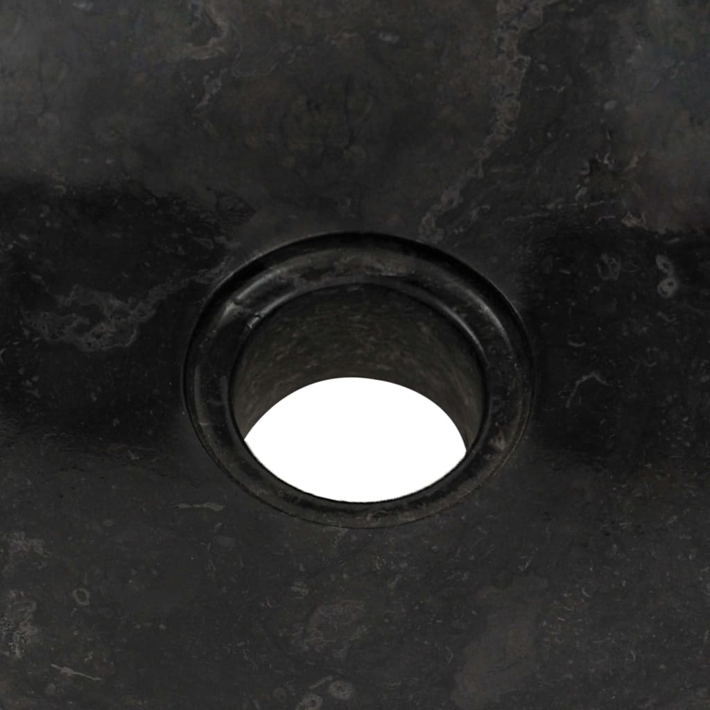 vidaXL Szafka łazienkowa z marmurową, czarną umywalką, drewno tekowe