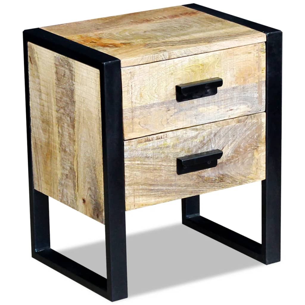 vidaXL Stolik boczny z 2 szufladami, drewno mango, 43x33x51 cm