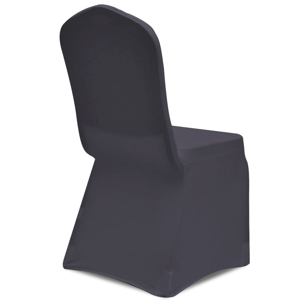 vidaXL Elastyczne pokrowce na krzesło, 6 szt., antracytowe