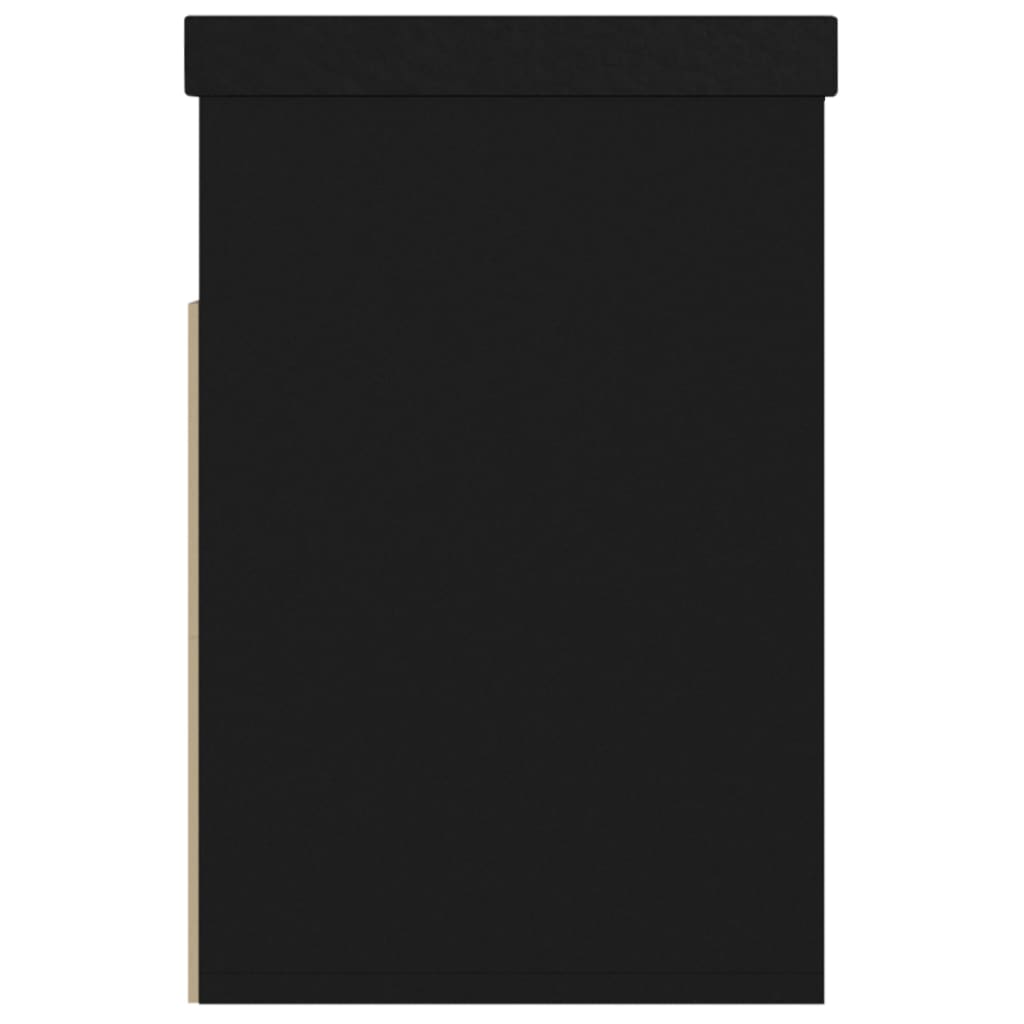 vidaXL Ławka na buty z poduszką, czarna, 80x30x47 cm, płyta wiórowa