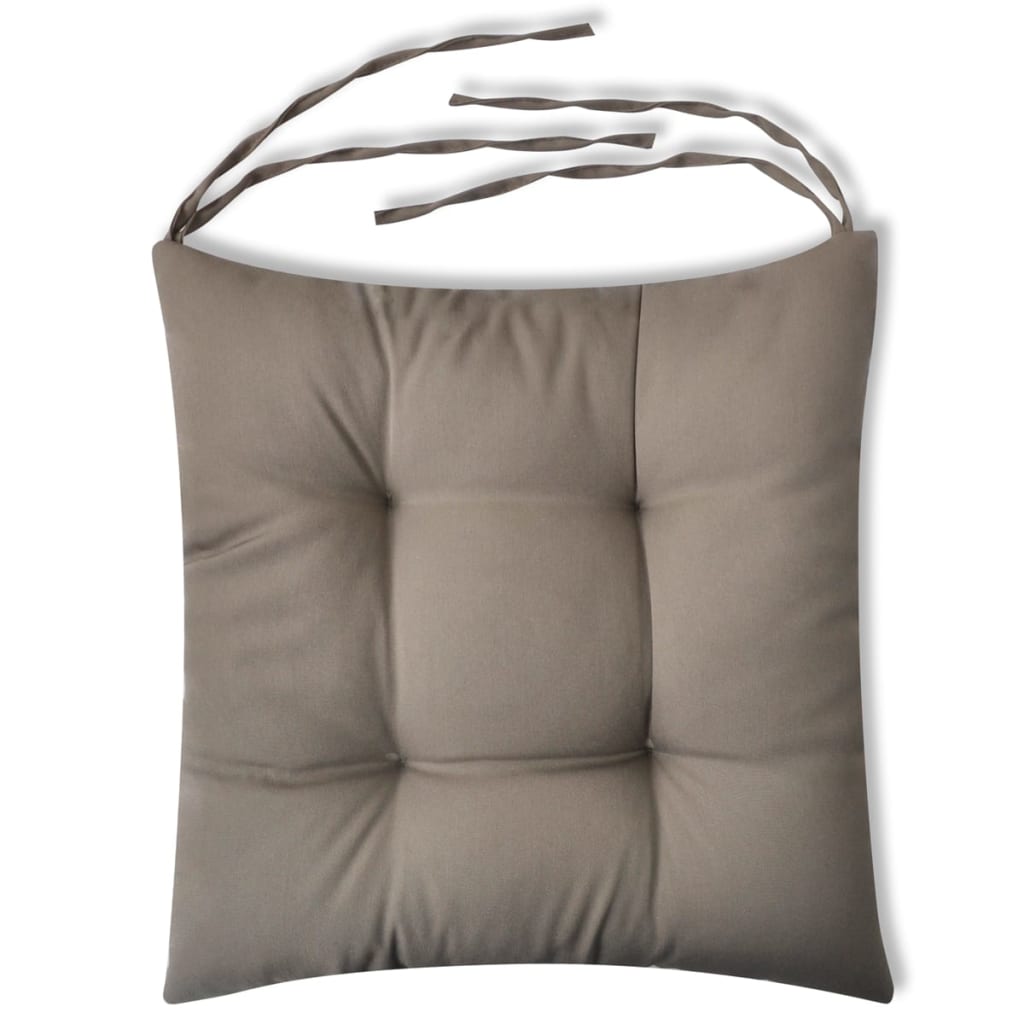 vidaXL Poduszki na krzesła, 4 szt., 40x40x8 cm, brązowe