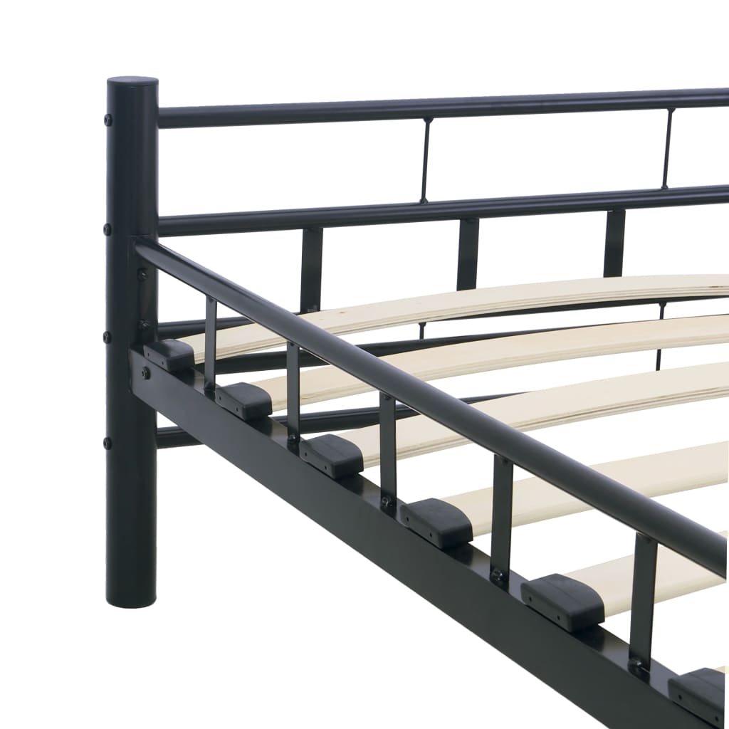 vidaXL Rama łóżka, czarna, stalowa, 200 x 200 cm