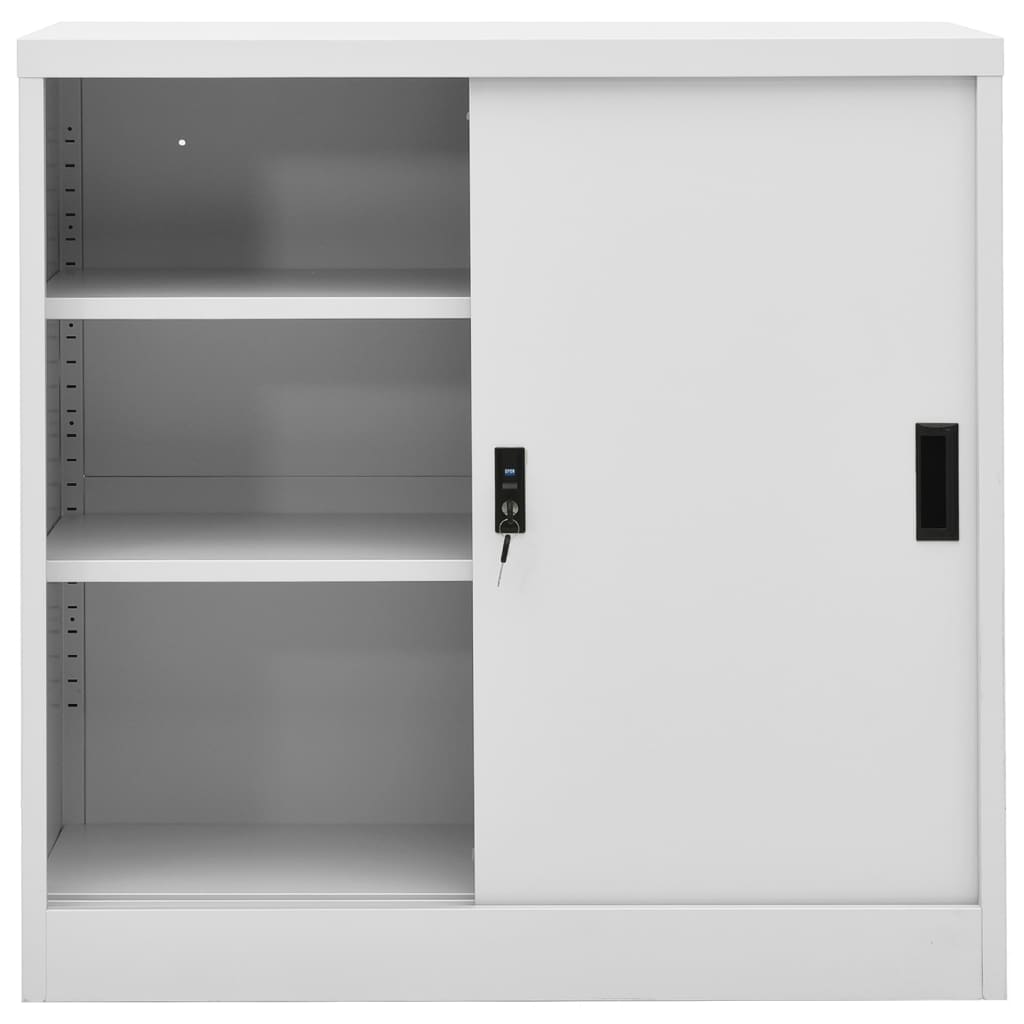 vidaXL Szafka biurowa z przesuwnymi drzwiami, jasnoszara, 90x40x90 cm
