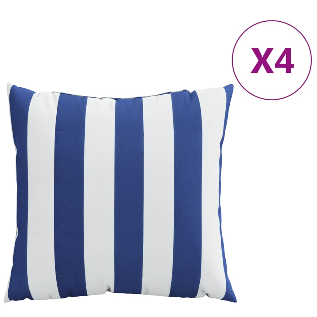 vidaXL Poduszki ozdobne, 4 szt., niebiesko-białe, 40x40 cm, tkanina