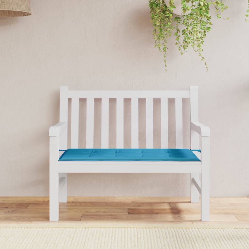 vidaXL Poduszka na ławkę ogrodową, niebieska, 120x50x3 cm