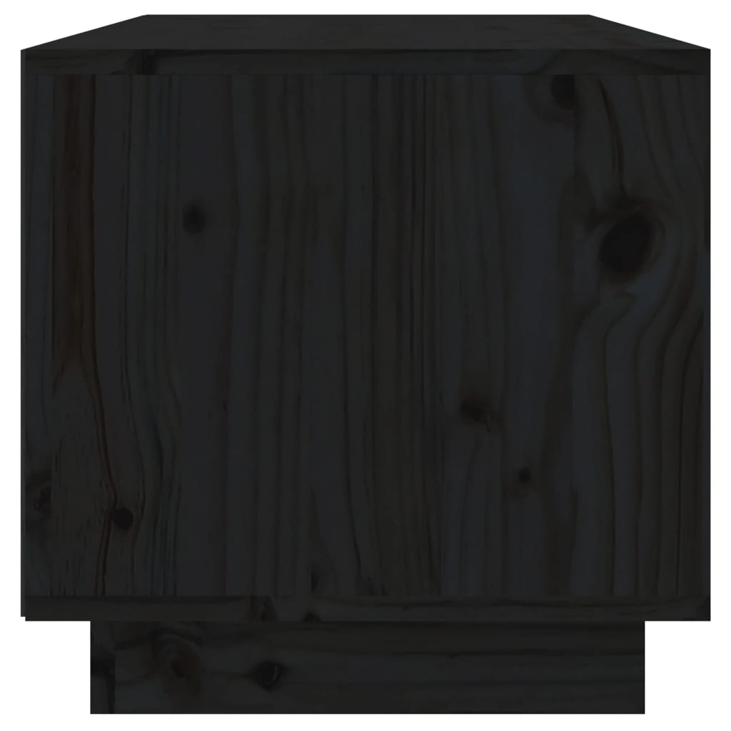 vidaXL Szafka pod telewizor, czarna, 60x35x35 cm, lite drewno sosnowe
