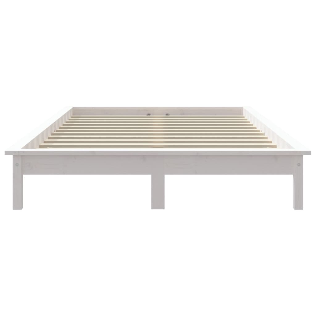 vidaXL Rama łóżka, biała, 160 x 200 cm, lite drewno sosnowe