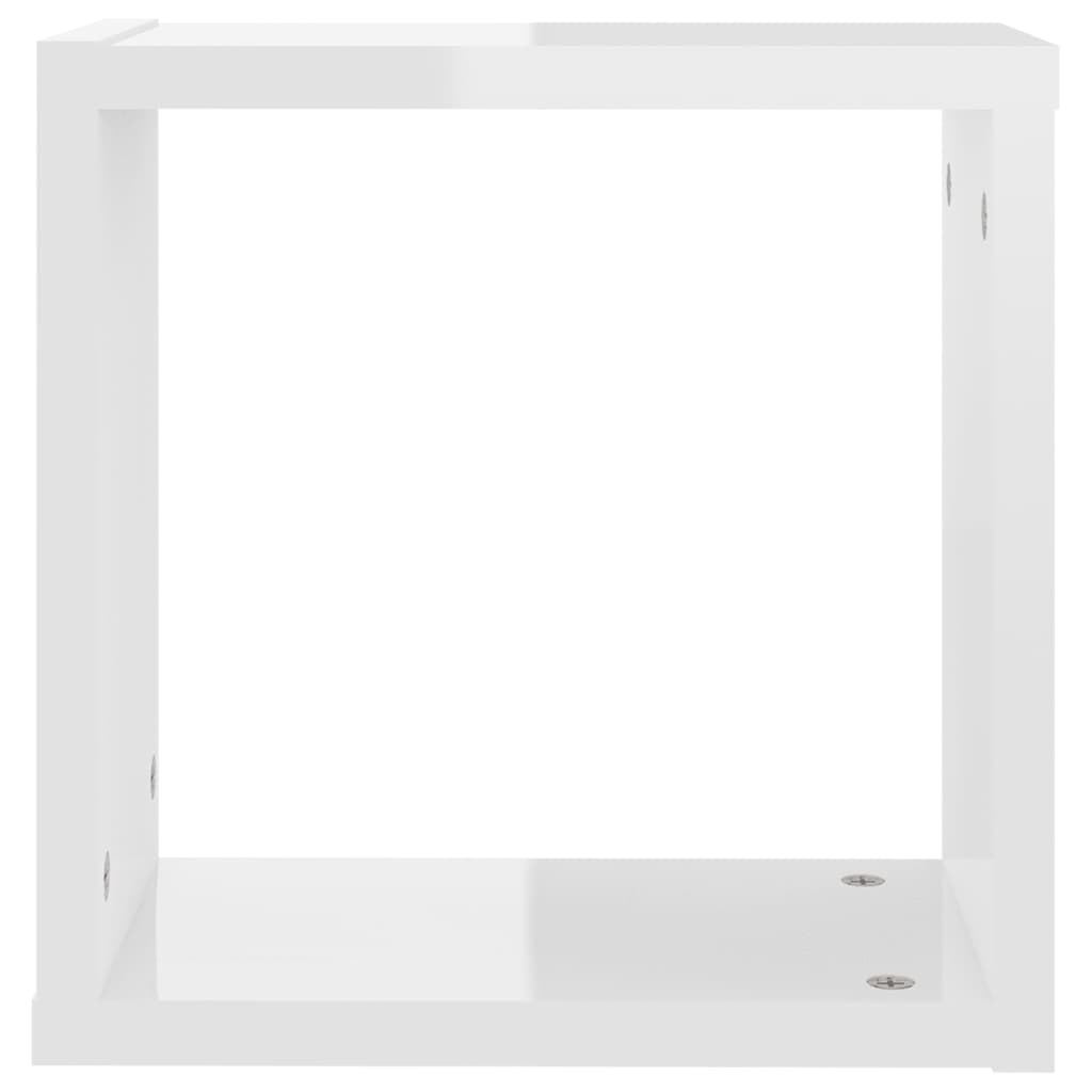 vidaXL Półki ścienne kostki, 6 szt., białe, wysoki połysk, 30x15x30 cm