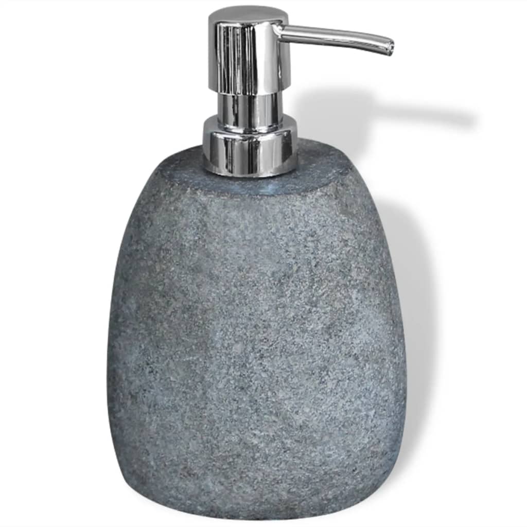 vidaXL Dozownik mydła z kamienia rzecznego 16 cm