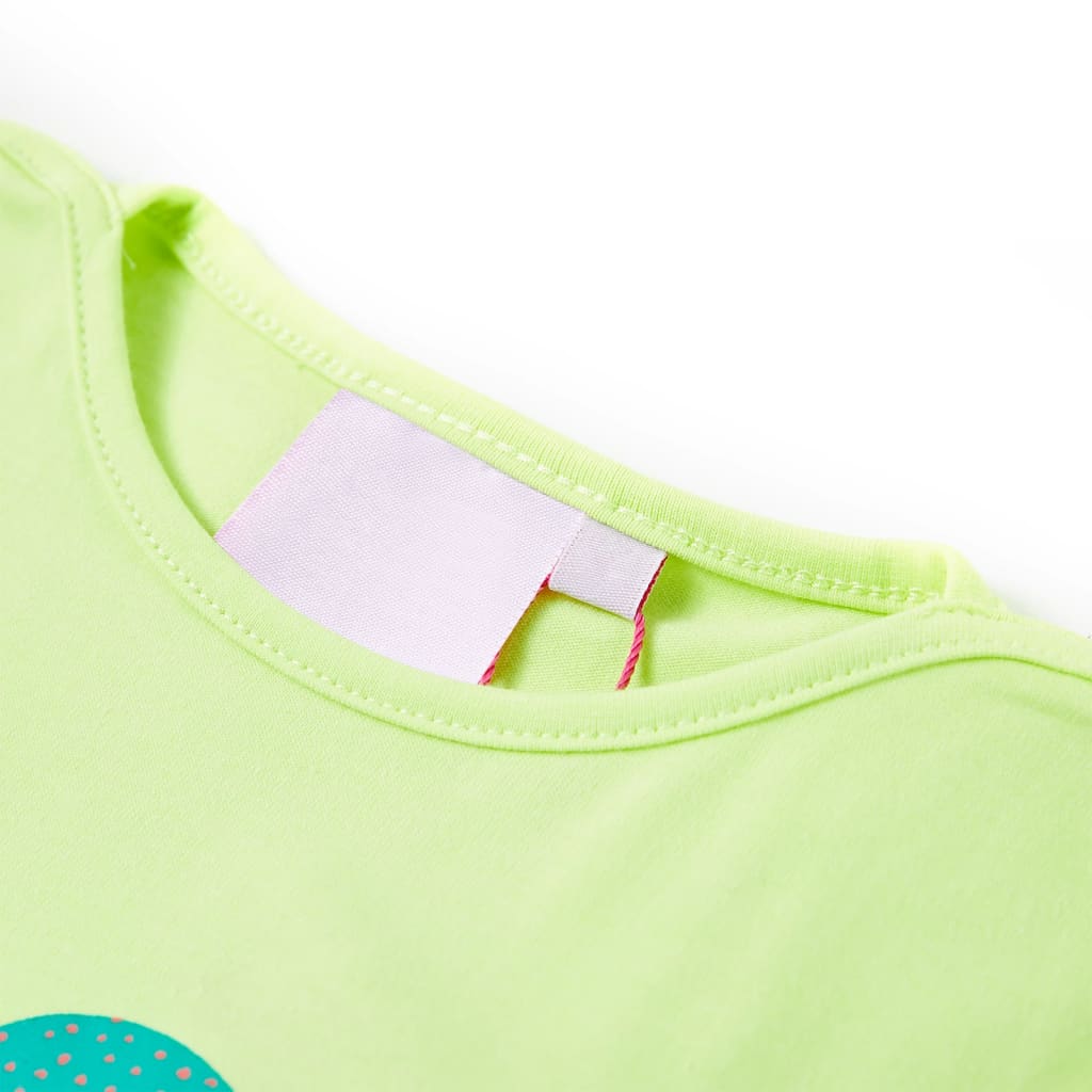 Koszulka dziecięca z krótkimi rękawami, żółta fluorescencyjna, 140