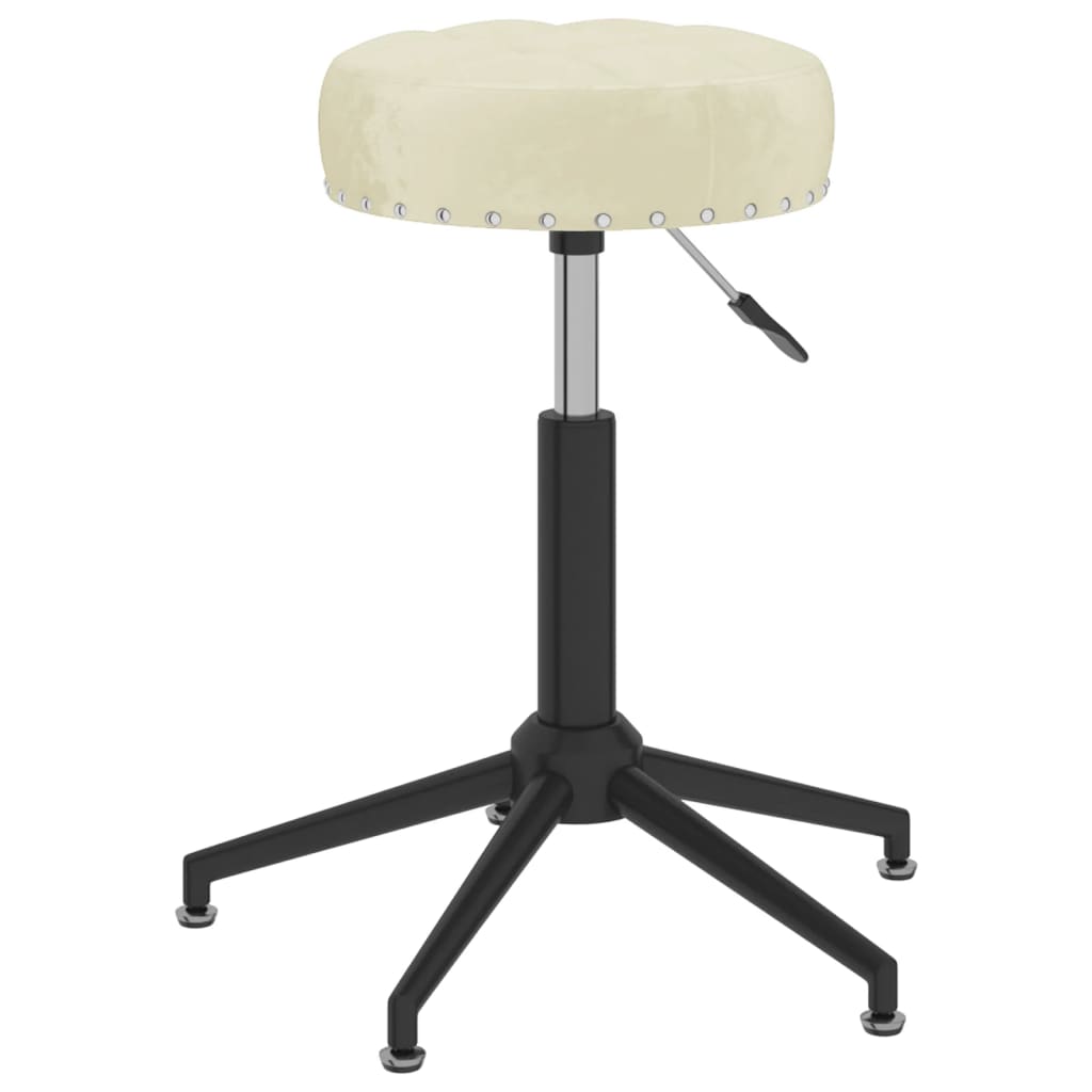 vidaXL Obrotowe krzesło biurowe, kremowe, tapicerowane aksamitem