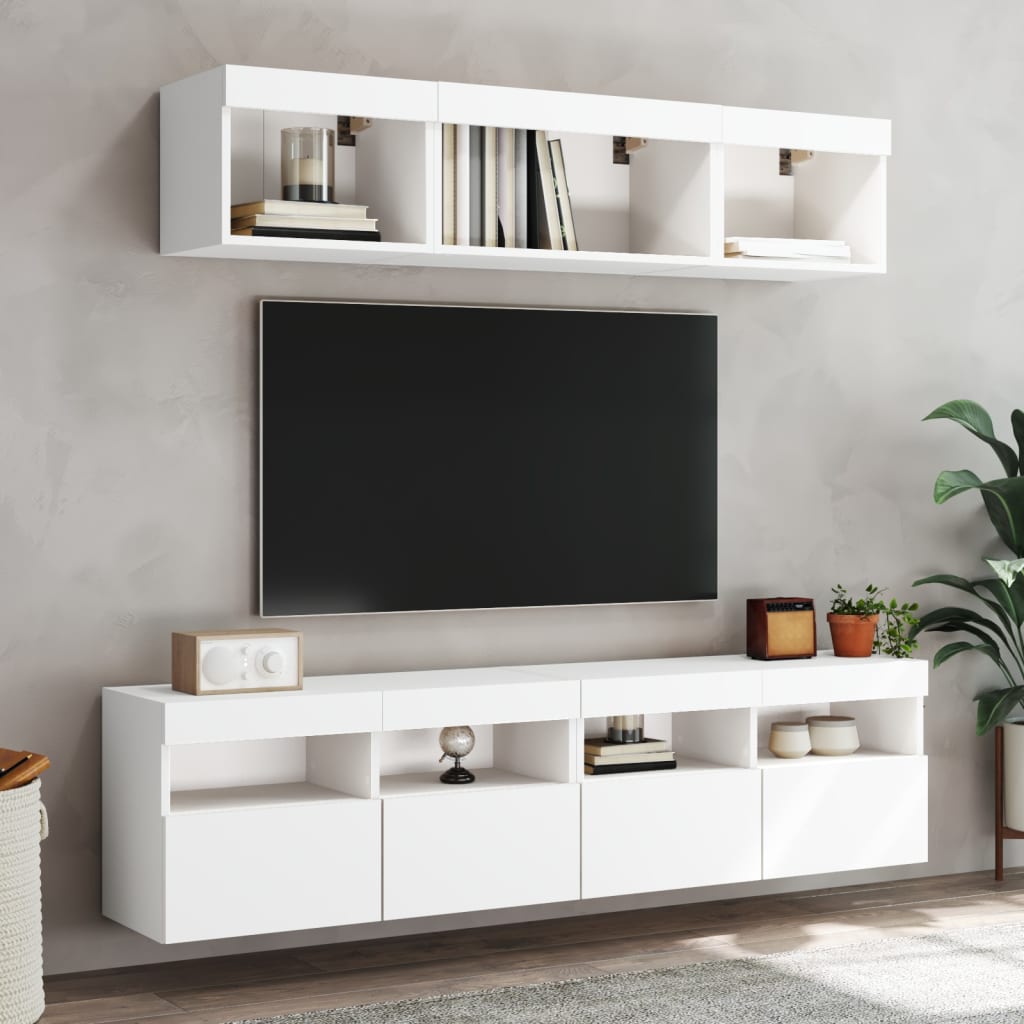 vidaXL 5-częściowy zestaw mebli TV z LED, biały