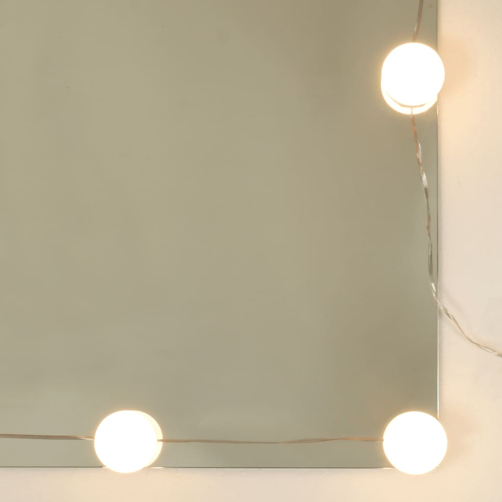 vidaXL Toaletka z oświetleniem LED, dąb sonoma, 96x40x142 cm