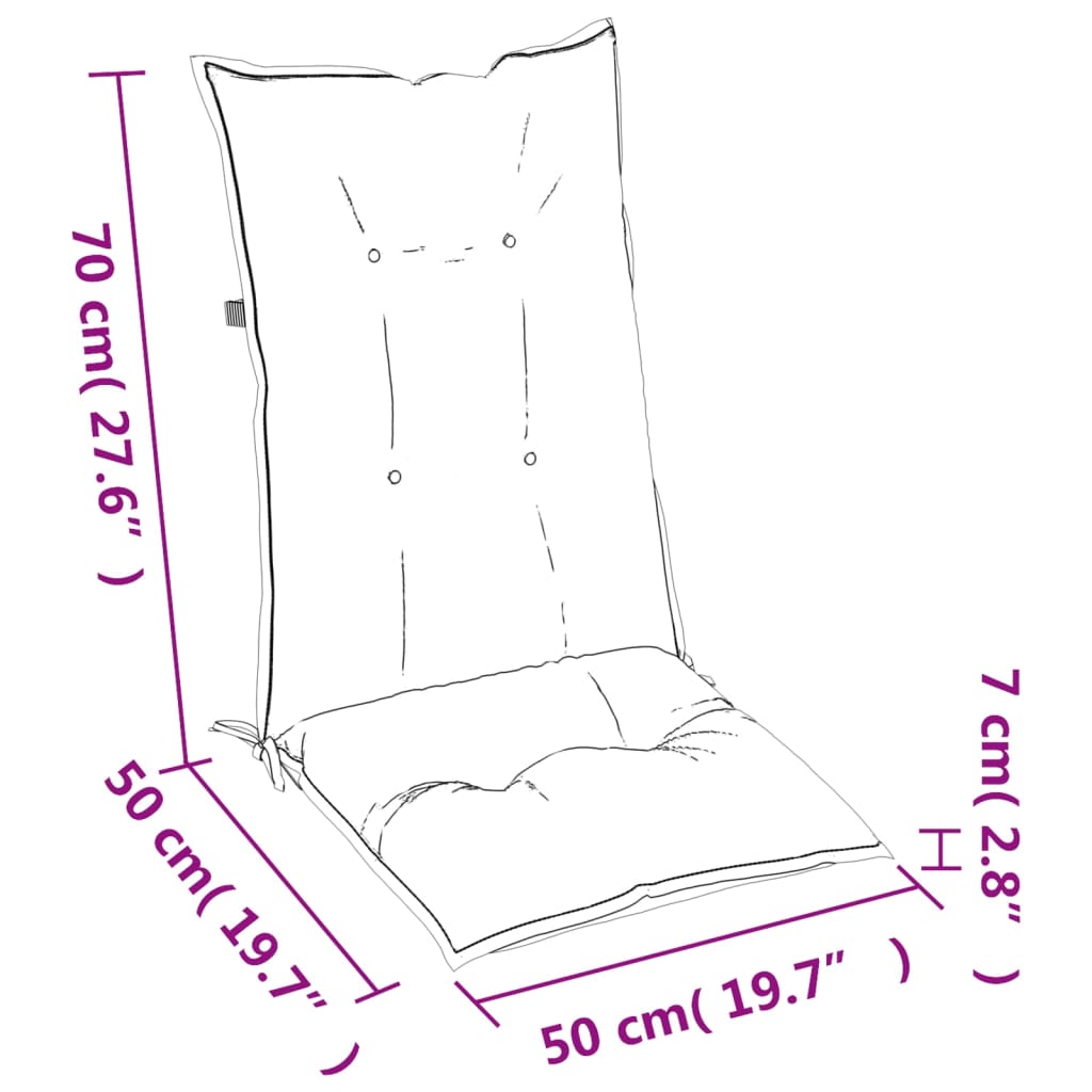 vidaXL Poduszki na krzesła ogrodowe, 4 szt., kremowe, 120x50x7 cm
