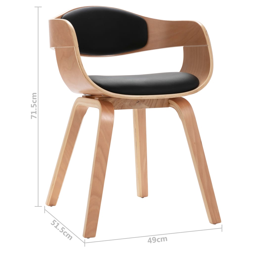 vidaXL Krzesła stołowe, 4 szt., gięte drewno i sztuczna skóra