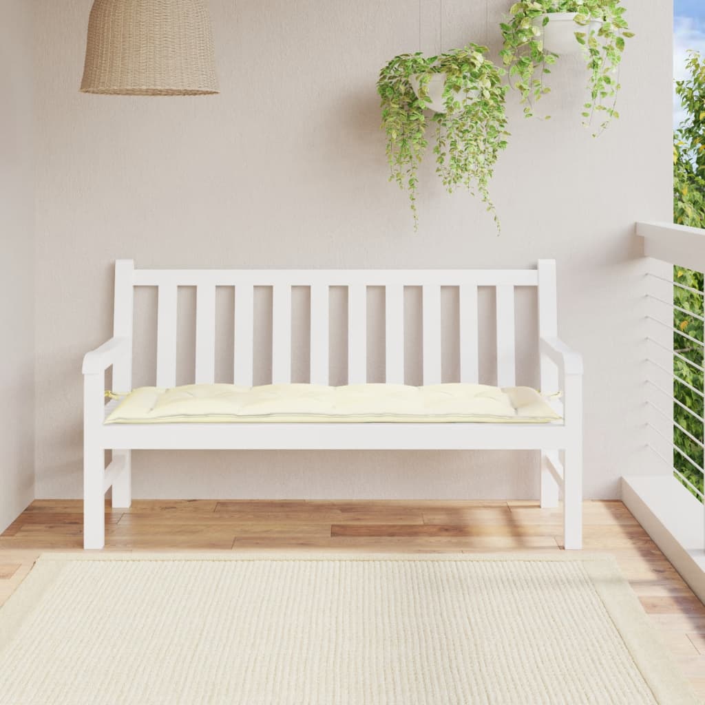vidaXL Poduszka na ławkę ogrodową, kremowa 150x50x7 cm, tkanina Oxford