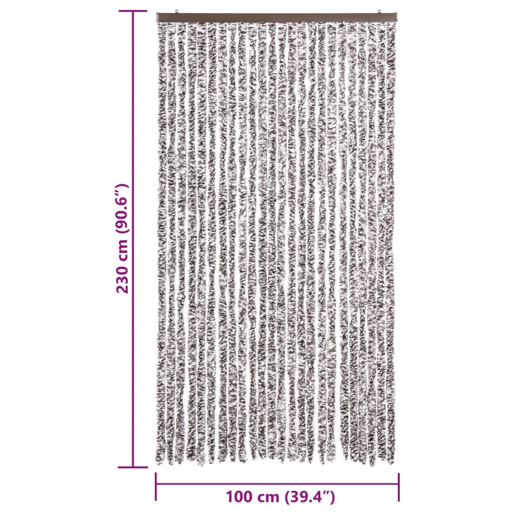 vidaXL Zasłona przeciwko owadom, brązowo-beżowa, 100x230 cm, szenil