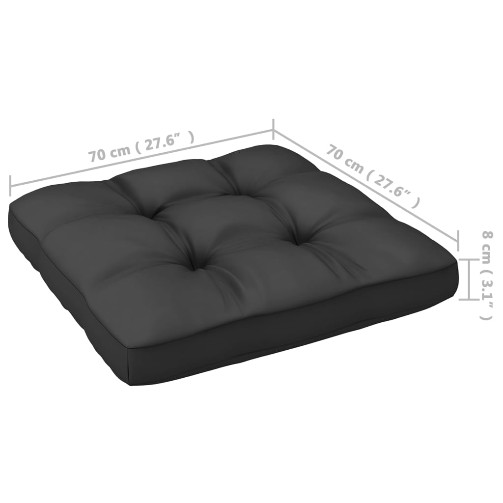 vidaXL Ogrodowe siedziska środkowe z poduszkami, 2 szt., szare, sosna