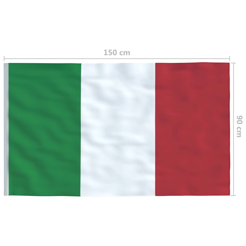 vidaXL Flaga Włoch z aluminiowym masztem, 4 m
