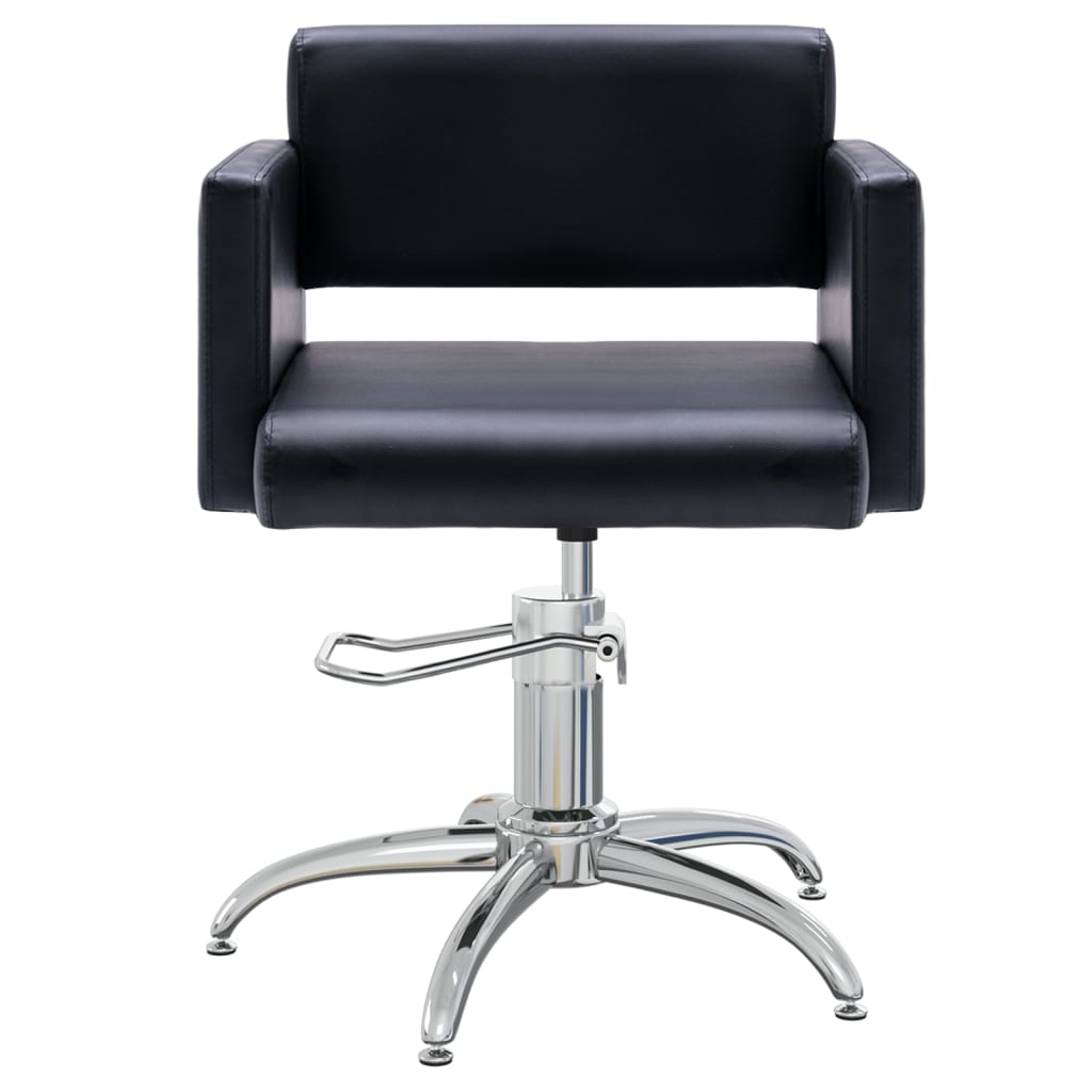 vidaXL Krzesło do salonu fryzjerskiego, czarne, obite sztuczną skórą