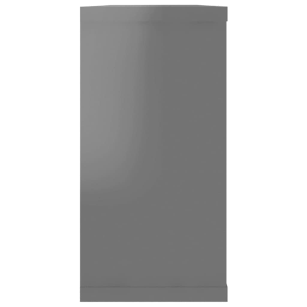 vidaXL Półki ścienne kostki, 6 szt., szare z połyskiem, 100x15x30 cm