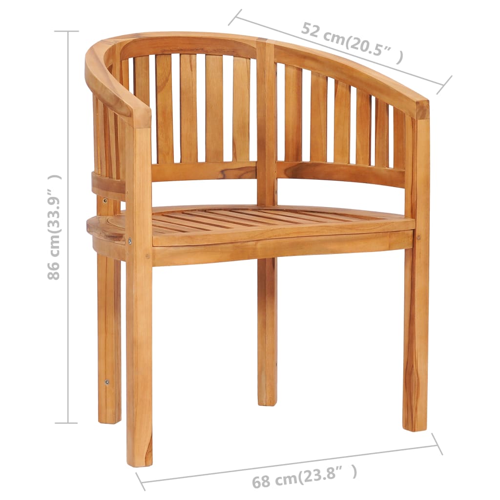 vidaXL Krzesła w kształcie banana, 2 szt., lite drewno tekowe