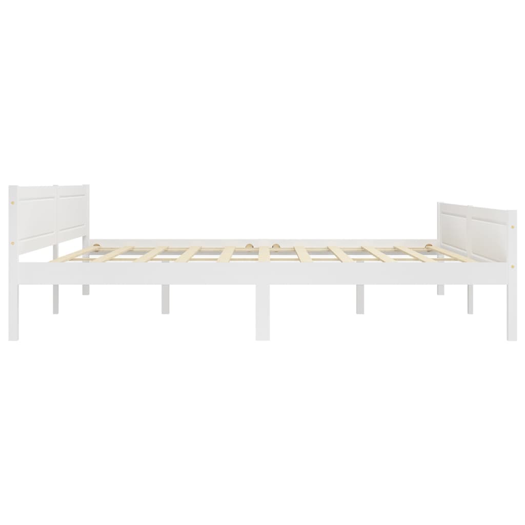 vidaXL Rama łóżka z litego drewna sosnowego, biała, 200 x 200 cm