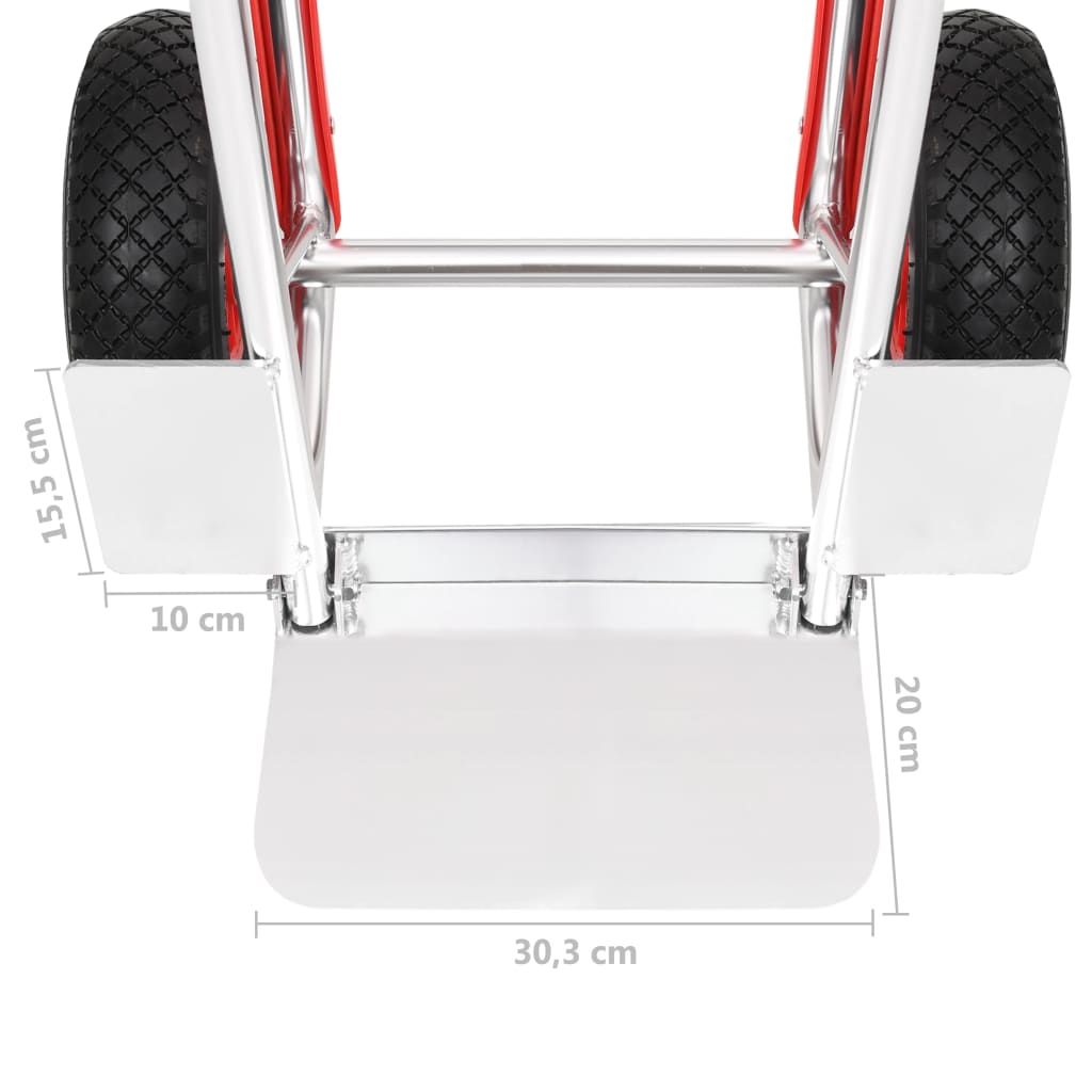 vidaXL Wózek ręczny z uchwytami, 49,5x45x118 cm, aluminiowy, 150 kg