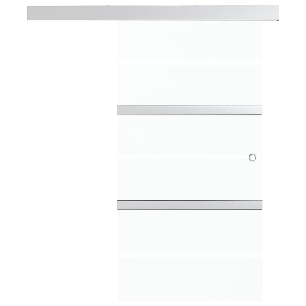 vidaXL Drzwi przesuwne, szkło ESG i aluminium, 90x205 cm, srebrne
