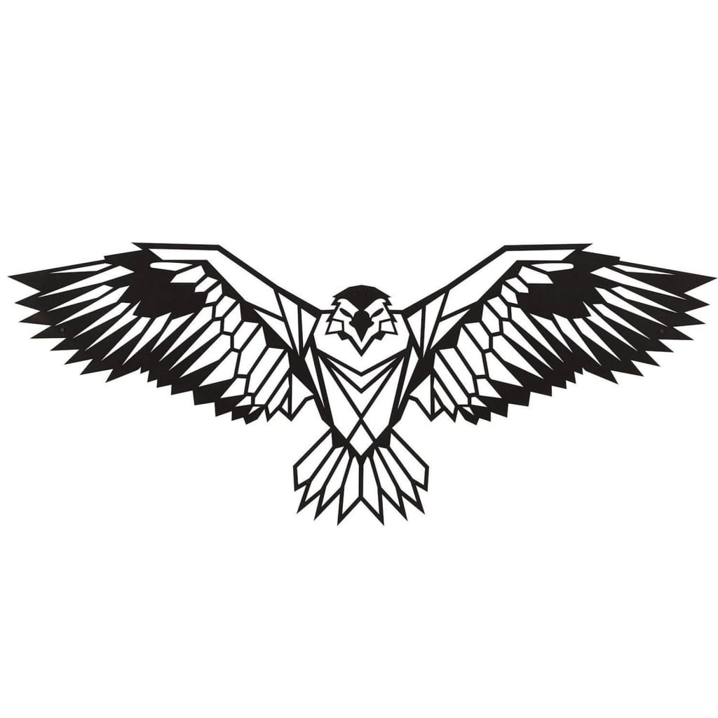 Homemania Dekoracja ścienna Eagle, 100x44 cm, stalowa, czarna