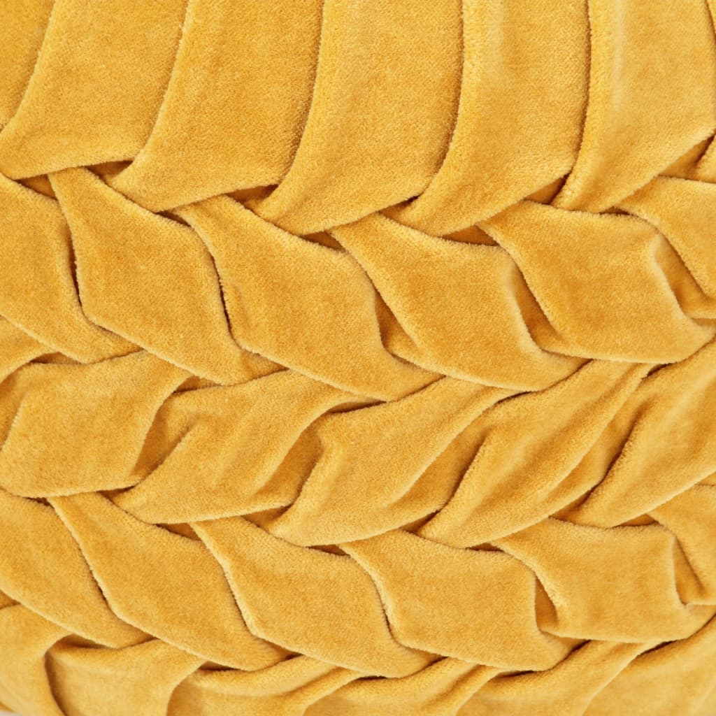 vidaXL Puf, aksamit bawełniany, marszczony, 40 x 30 cm, żółty