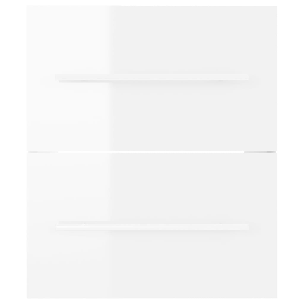 vidaXL Szafka pod umywalkę, biała, wysoki połysk, 41x38,5x48 cm, płyta