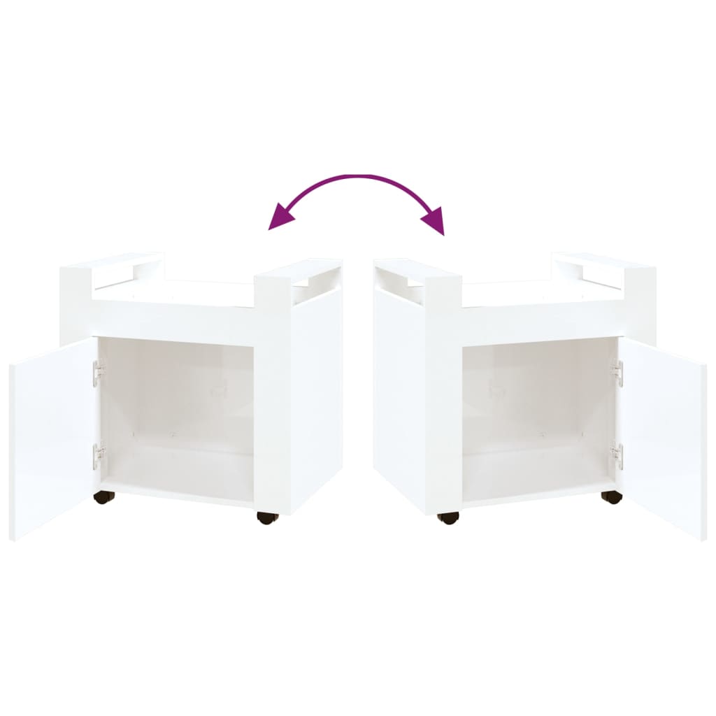 vidaXL Półka pod biurko, biały z połyskiem, 60x45x60 cm