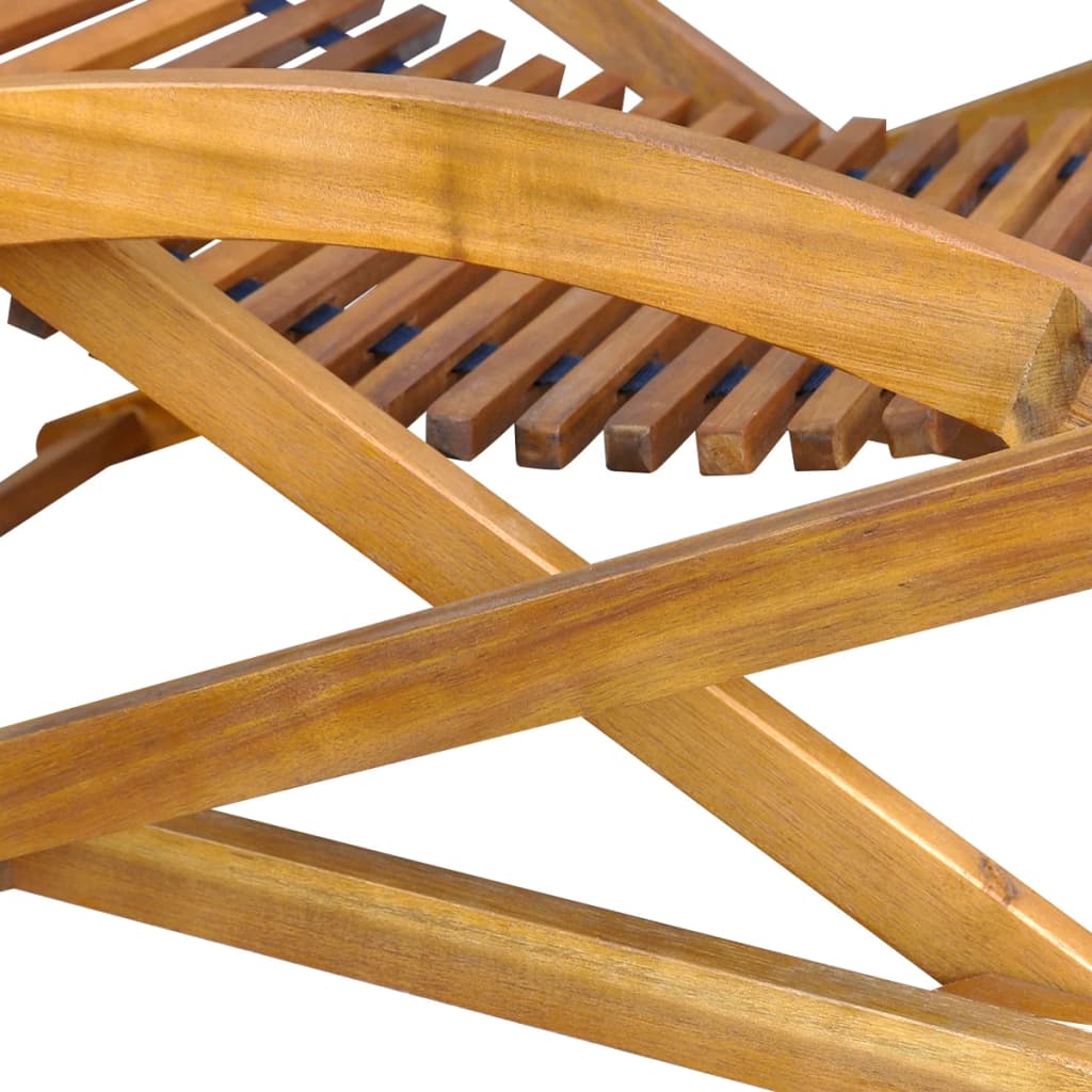 vidaXL Leżak tarasowy z podnóżkiem, lite drewno akacjowe