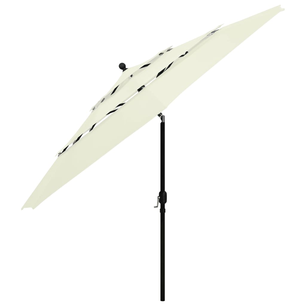 vidaXL 3-poziomowy parasol na aluminiowym słupku, piaskowy, 3,5 m