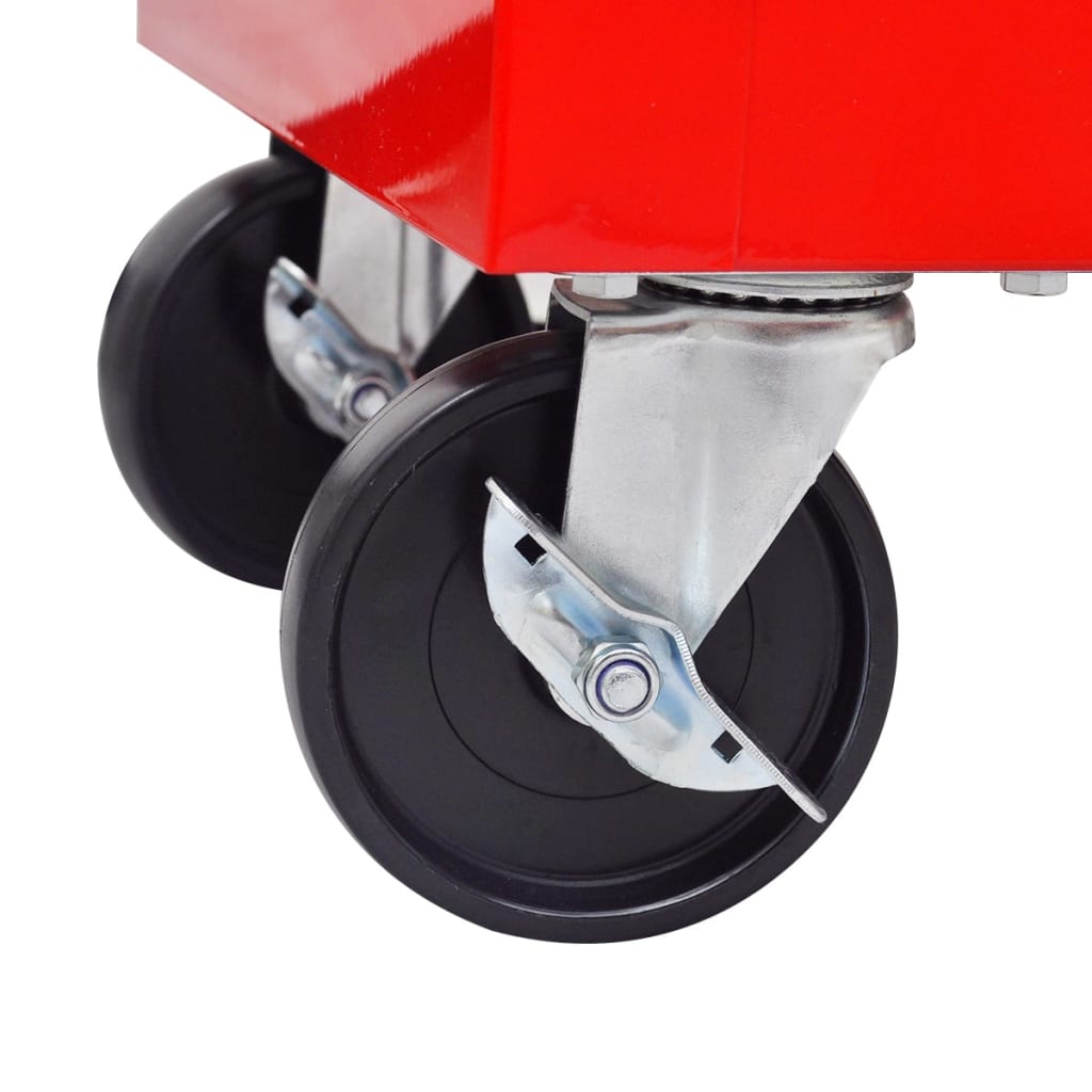 vidaXL Czerwony wózek narzędziowy/warsztatowy z 7 szufladami