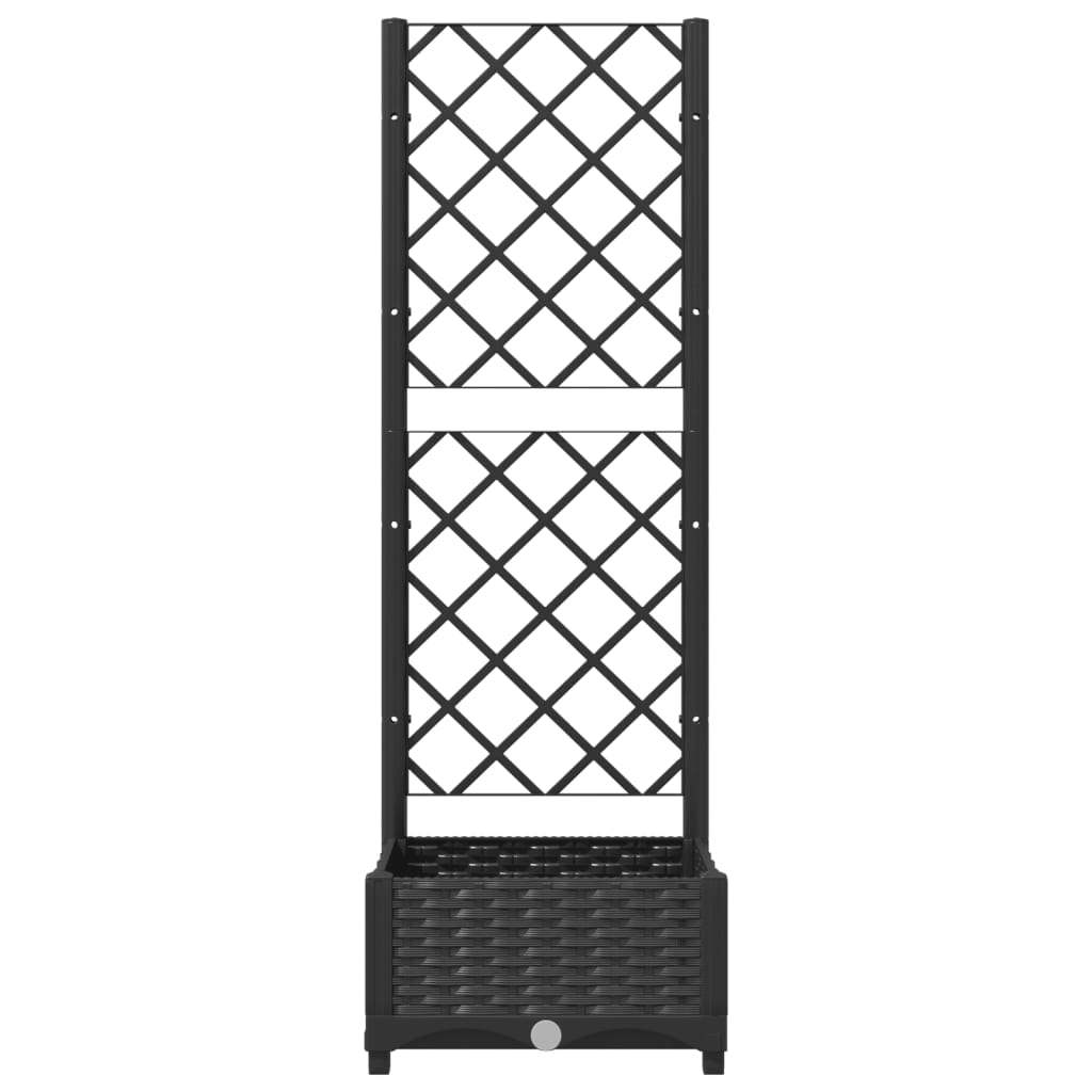 vidaXL Donica ogrodowa z kratką, czarna, 40x40x121,5 cm, PP