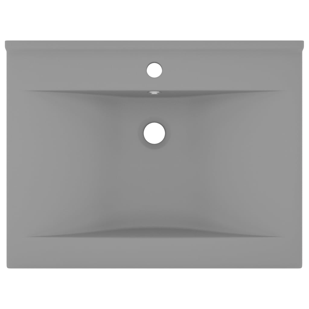 vidaXL Umywalka z otworem na kran, matowy jasnoszary, 60x46 cm