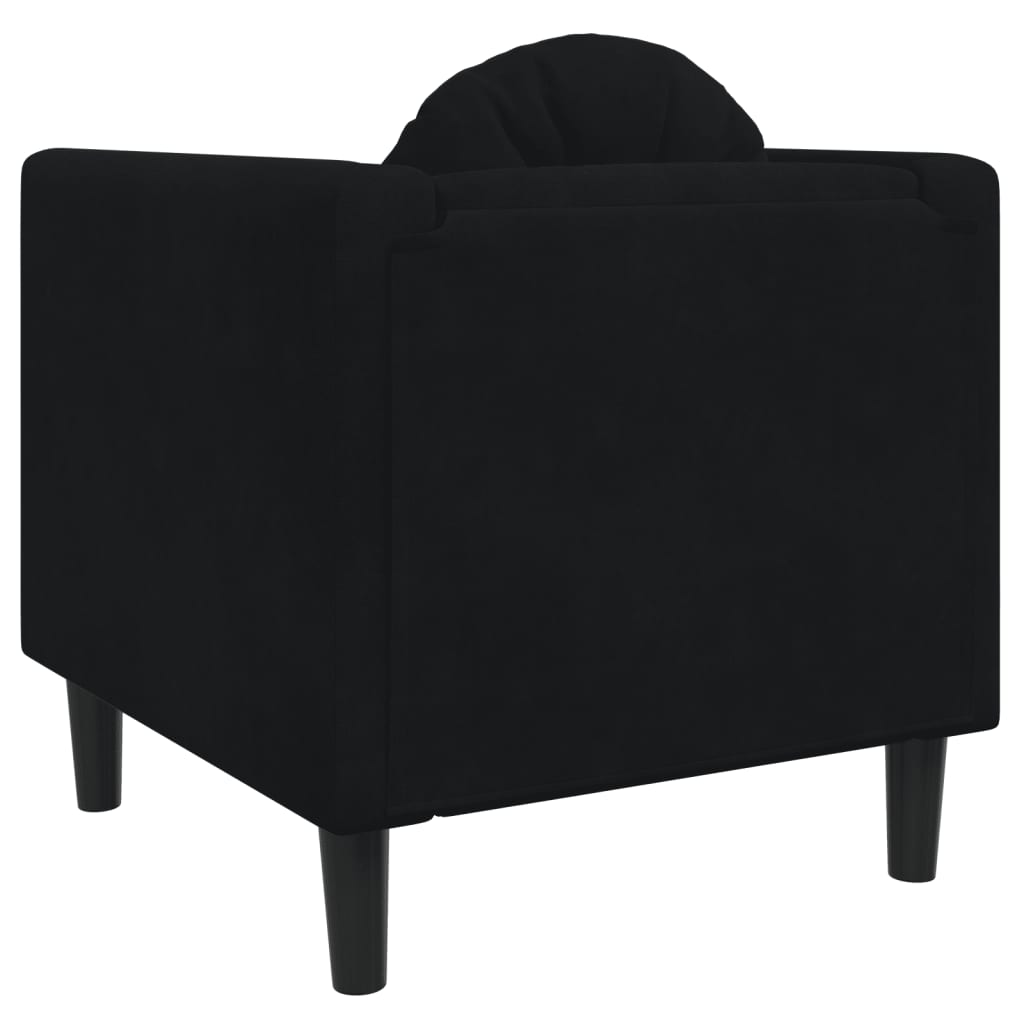 vidaXL Fotel z poduszkami, czarny, aksamit
