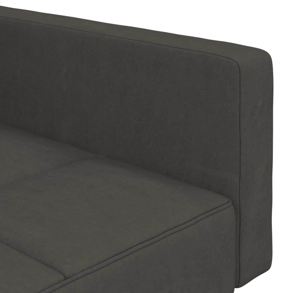 vidaXL 2-osobowa sofa rozkładana, ciemnoszara, obita mikrofibrą
