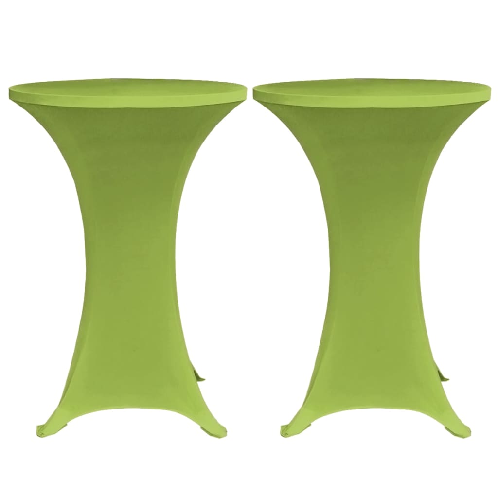 vidaXL Elastyczne nakrycie stołu zielone 2 szt. 60 cm