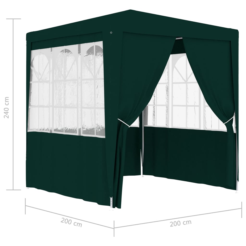 vidaXL Namiot imprezowy ze ściankami, 2x2 m, zielony, 90 g/m²