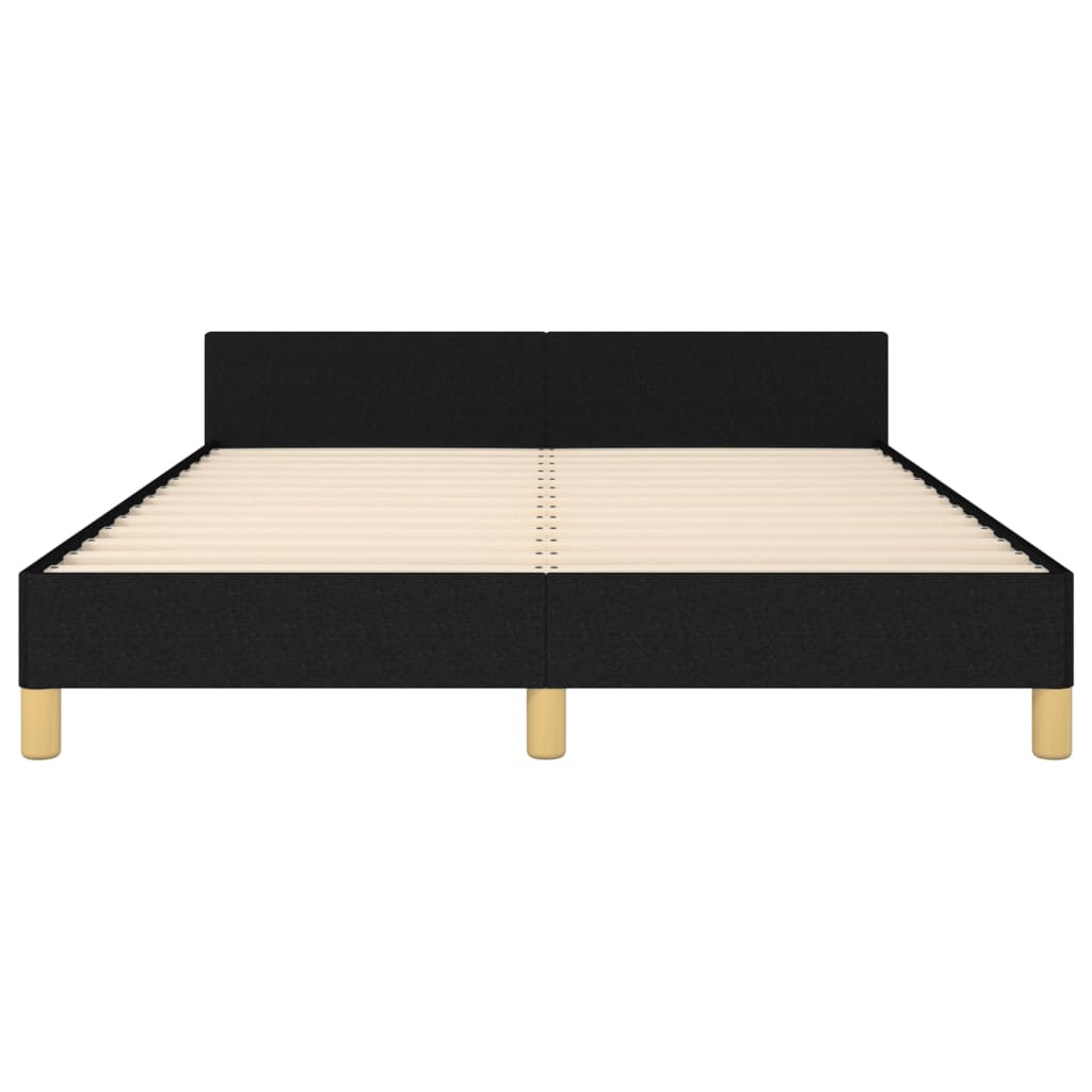 vidaXL Rama łóżka z zagłówkiem, czarna, 140x190 cm, obita tkaniną