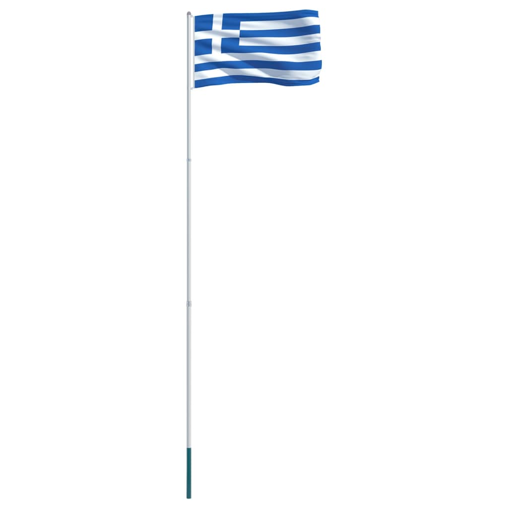 vidaXL Flaga Grecji z aluminiowym masztem, 4 m