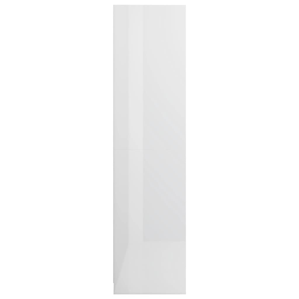 vidaXL Szafa z szufladami, wysoki połysk, biała, 50x50x200 cm
