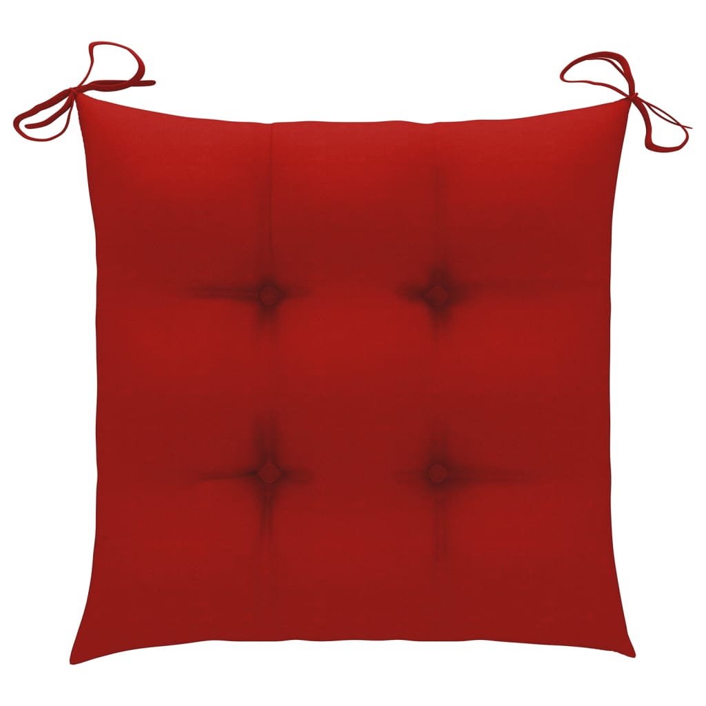vidaXL Poduszki na krzesła, 4 szt., 40x40x8 cm, czerwone