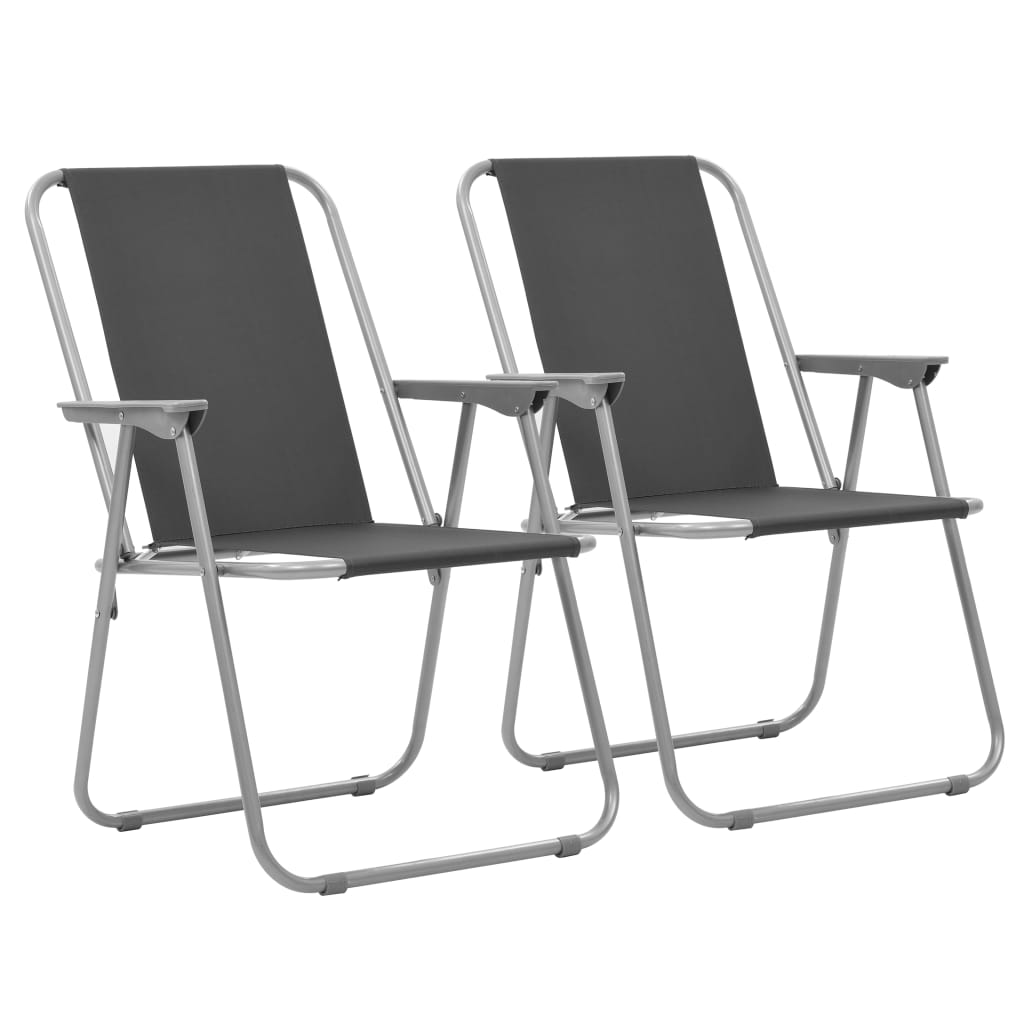 vidaXL Składane krzesła turystyczne, 2 szt., 52 x 59 x 80 cm, szare