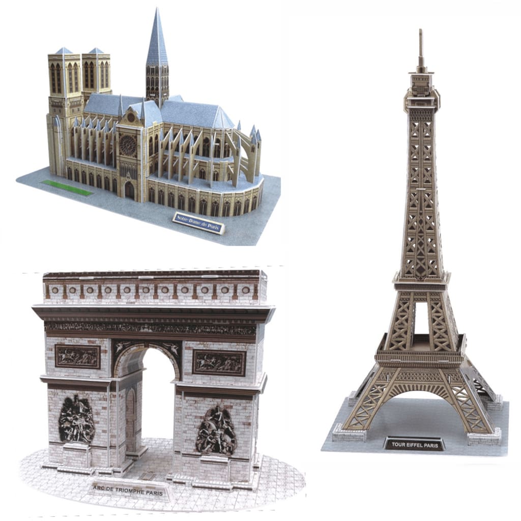 Puzzle przestrzenne 3D Francja ( 3 zestawy)