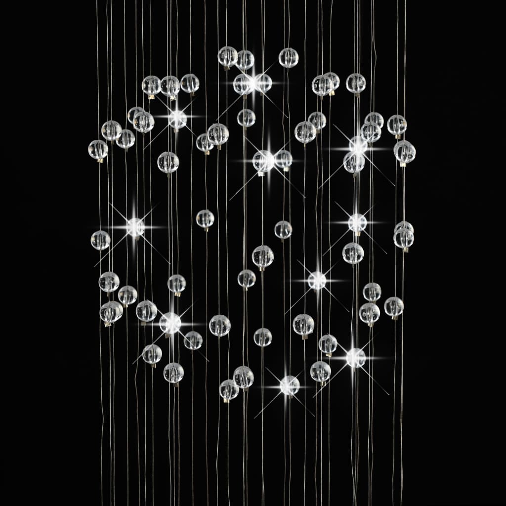 vidaXL Lampa sufitowa z kryształkami i koralikami, srebrna, kula, 3xG9