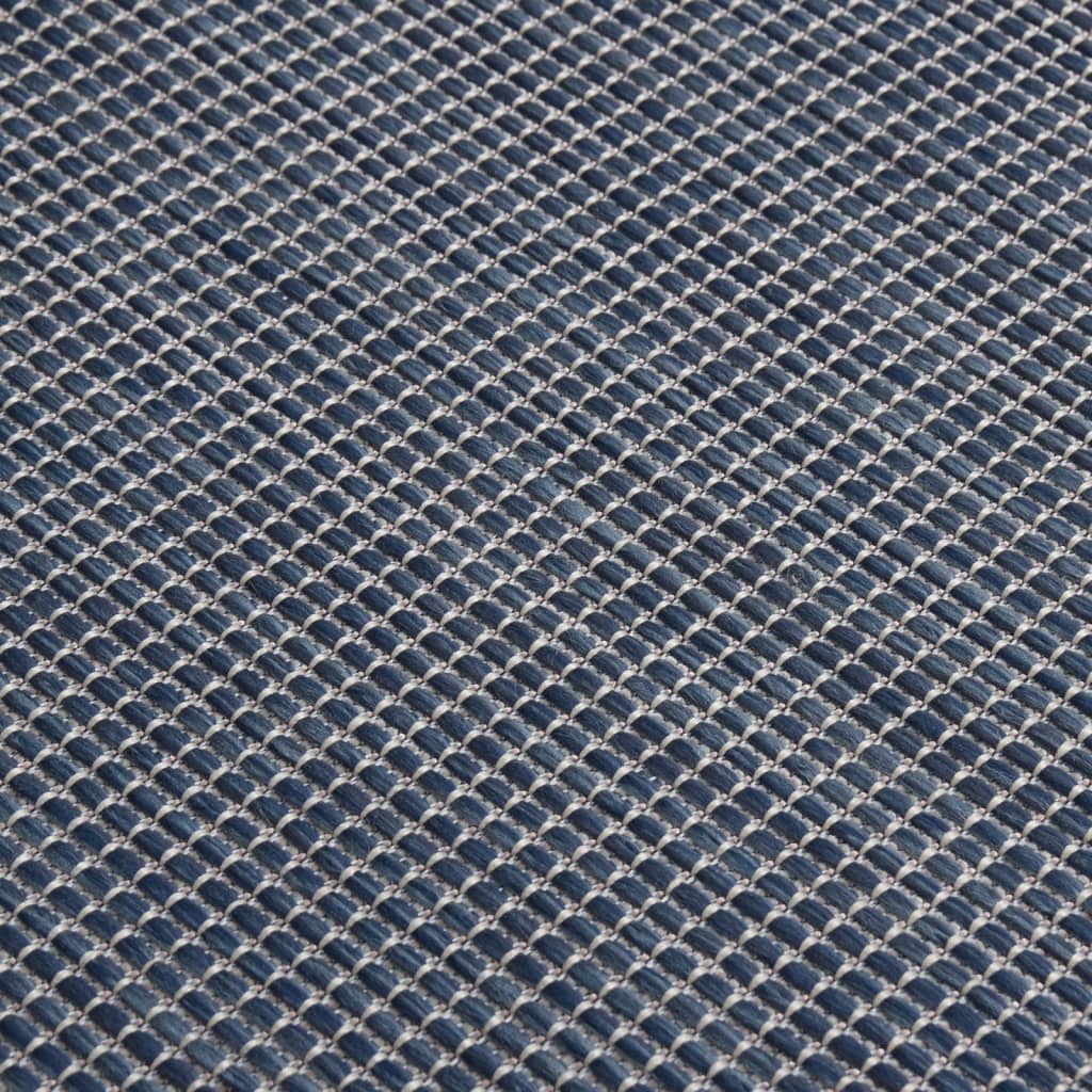 vidaXL Dywan zewnętrzny o płaskim splocie, 80x150 cm, niebieski